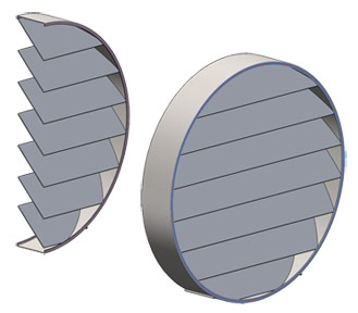 Circular Baffle, Louver Style Cross Section